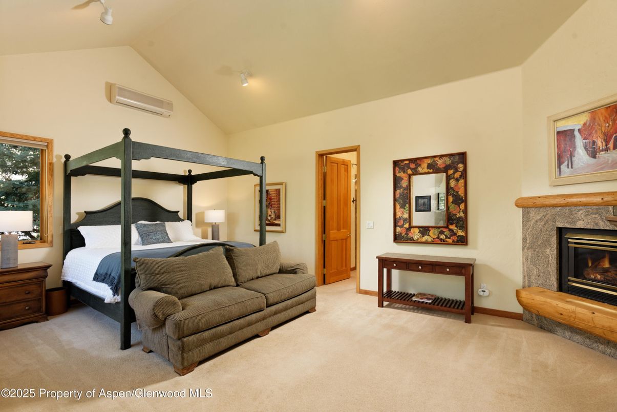 Bedroom, Fireplace, Interior