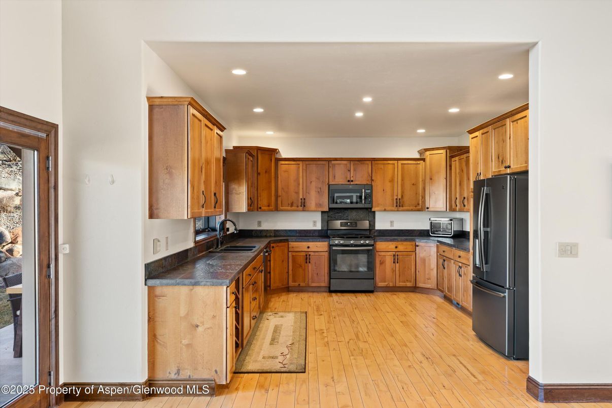 Interior, Kitchen, Recessed Lighting, Wood Texture Flooring