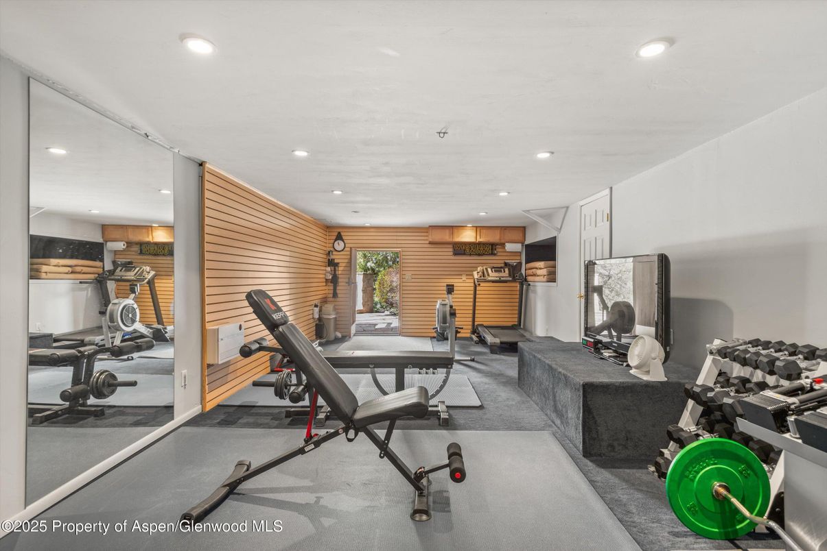 Fitness Equipment, Interior, Recessed Lighting, Wooden Walls