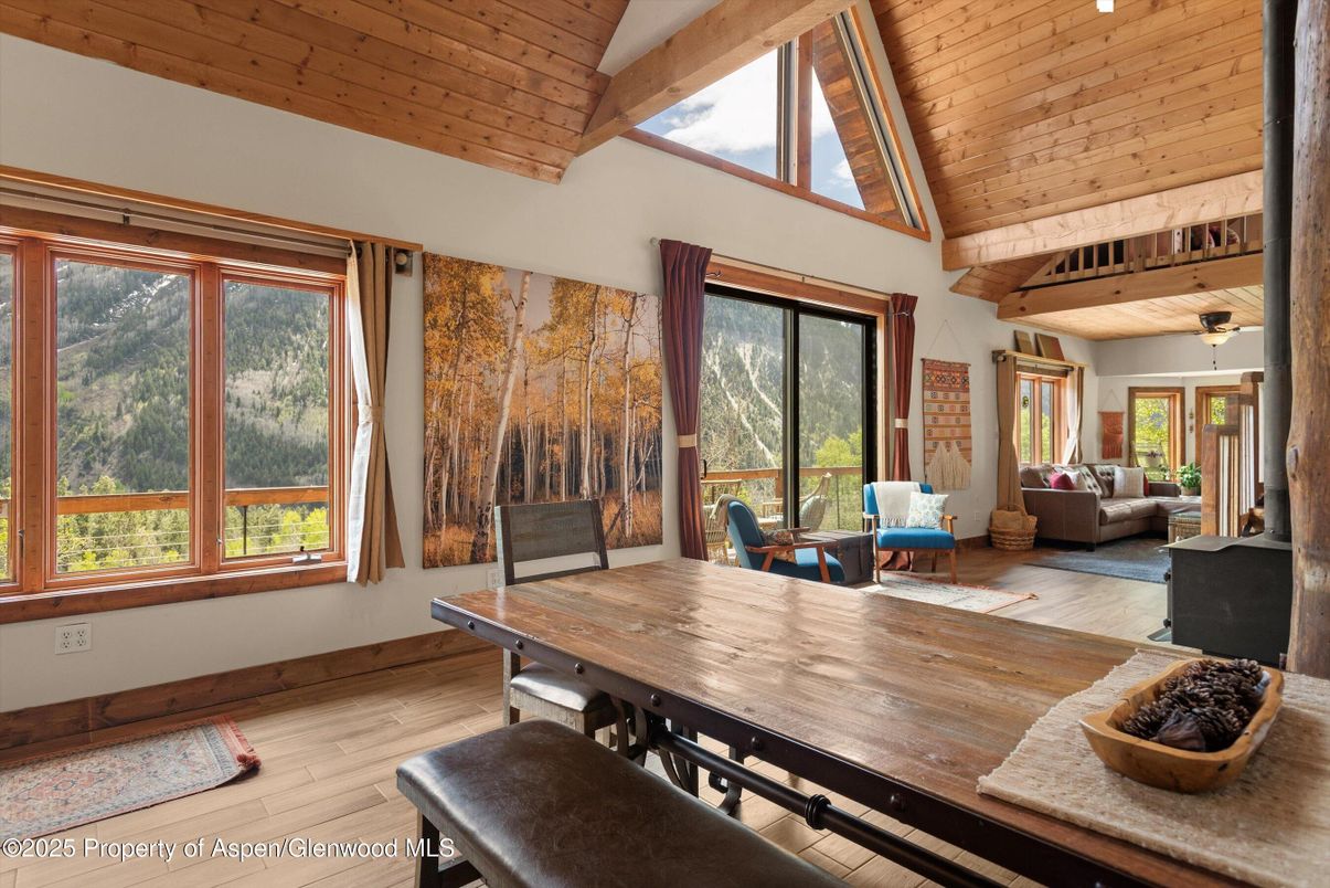Dining room, Interior, Living room, Wooden Beams, Wooden Ceilings, Wood Texture Flooring