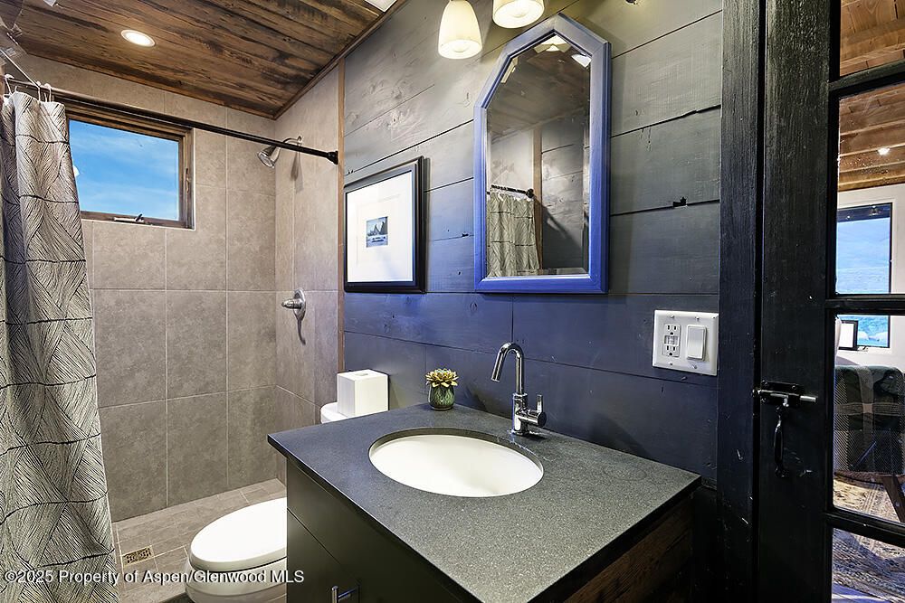 Bathroom, Interior, Recessed Lighting, Wooden Ceilings