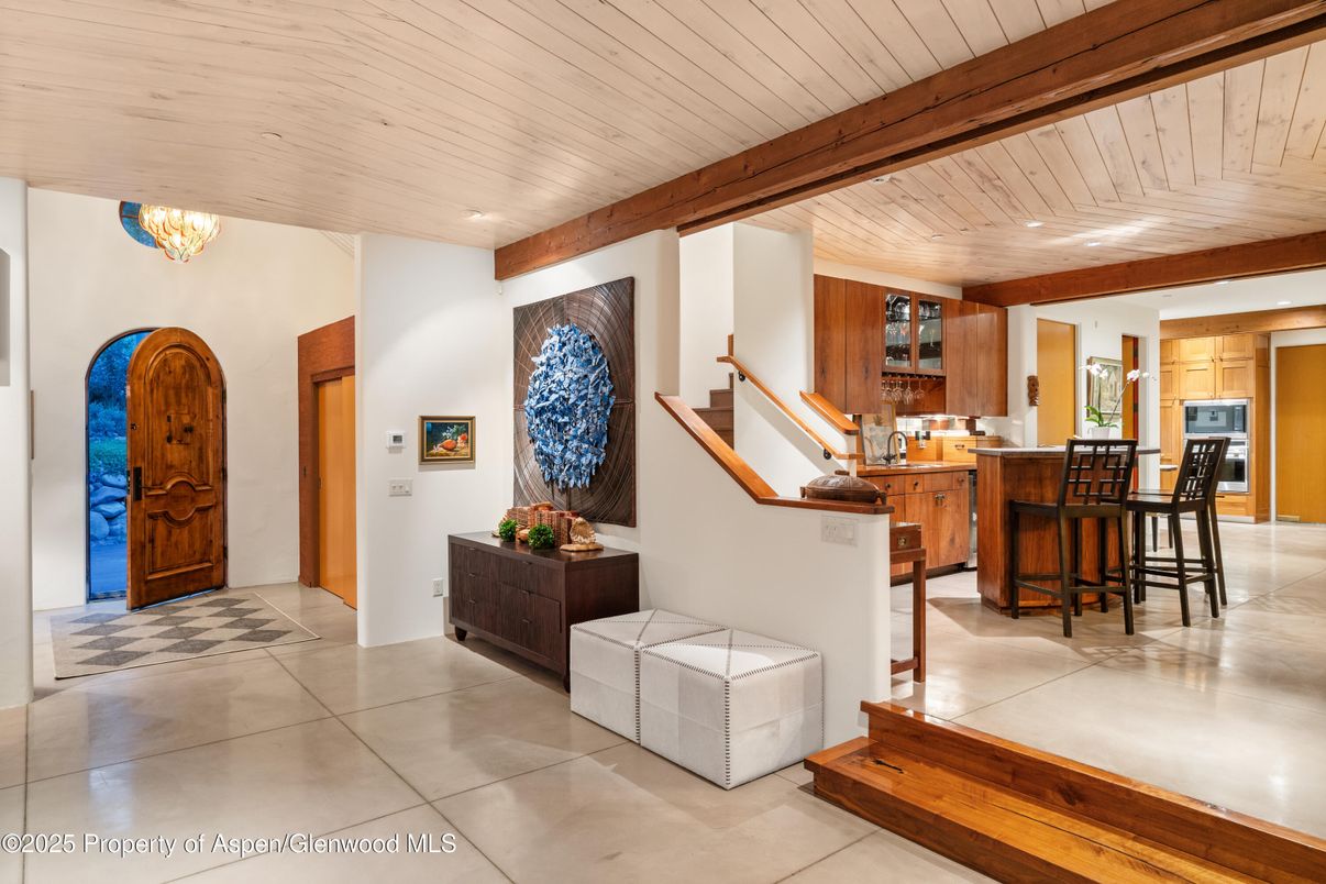 Chandelier, Interior, Kitchen, Recessed Lighting, Wooden Ceilings