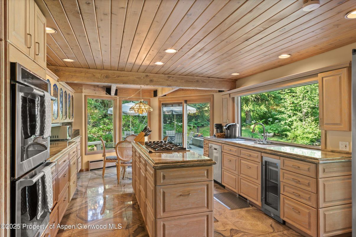 Interior, Kitchen, Recessed Lighting, Wooden Ceilings