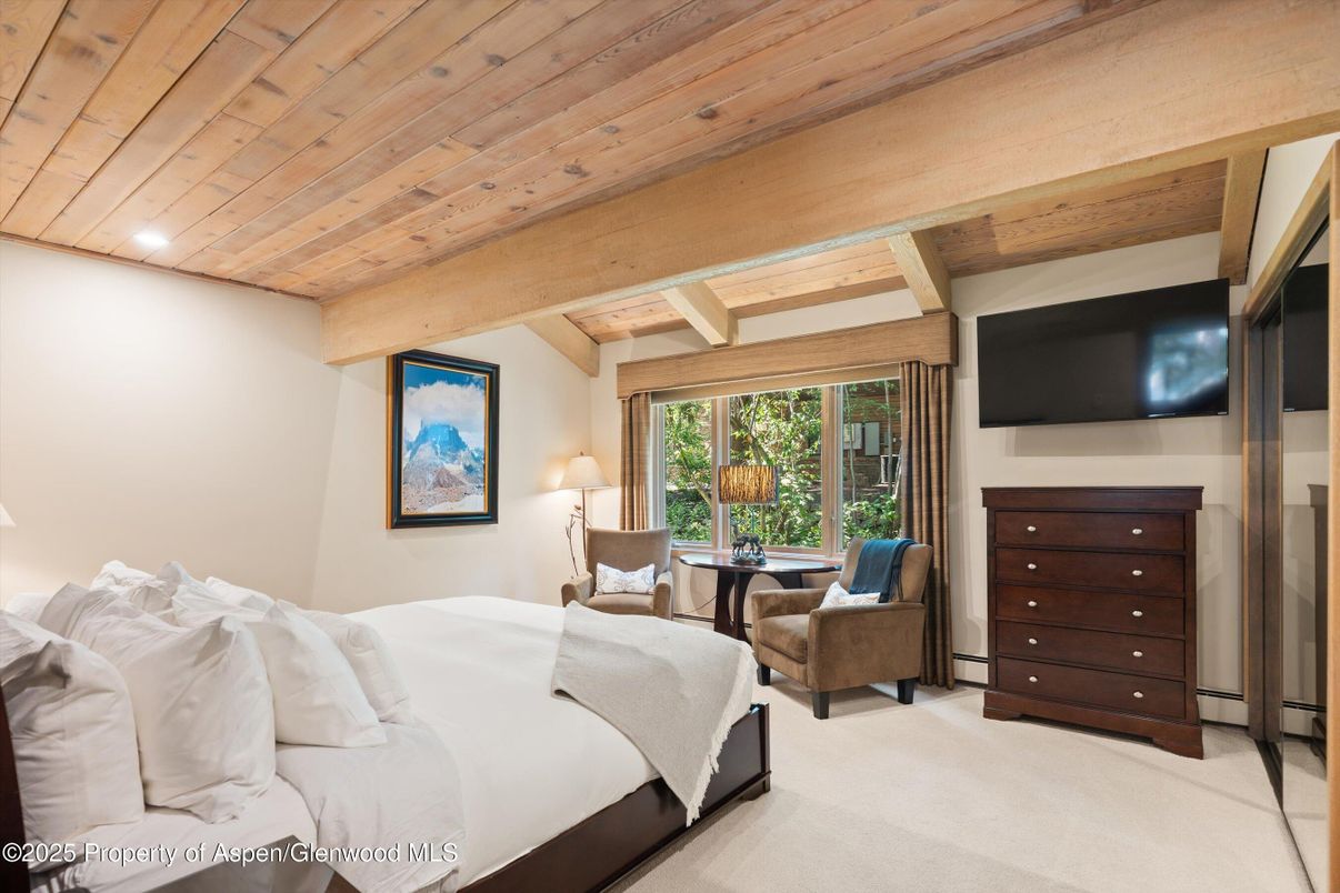 Bedroom, Interior, Recessed Lighting, Wooden Beams, Wooden Ceilings