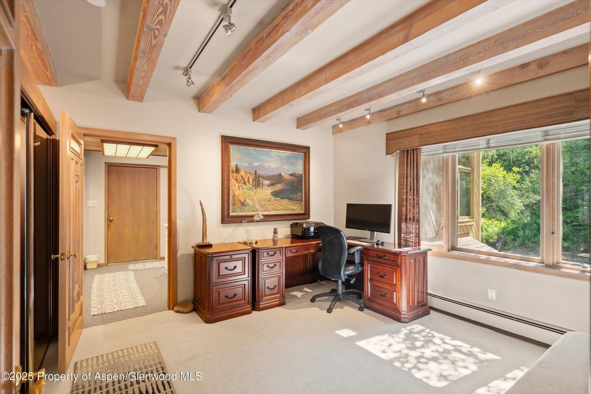 Home Office, Interior, Wooden Beams