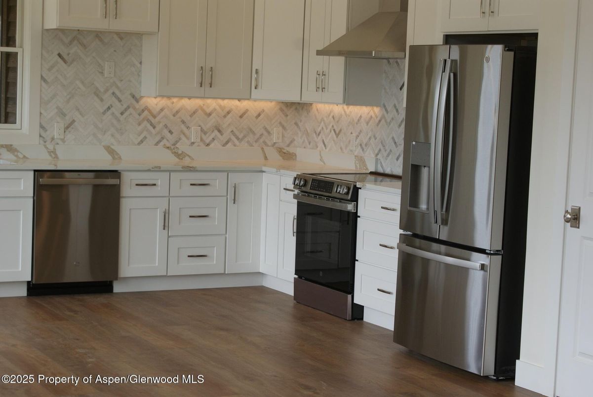 Interior, Kitchen, Stainless Steel Appliances, Wood Texture Flooring