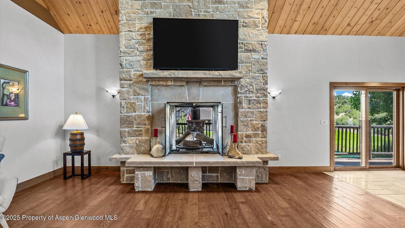 Fireplace, Interior, Stone Walls, Wooden Ceilings, Wood Texture Flooring