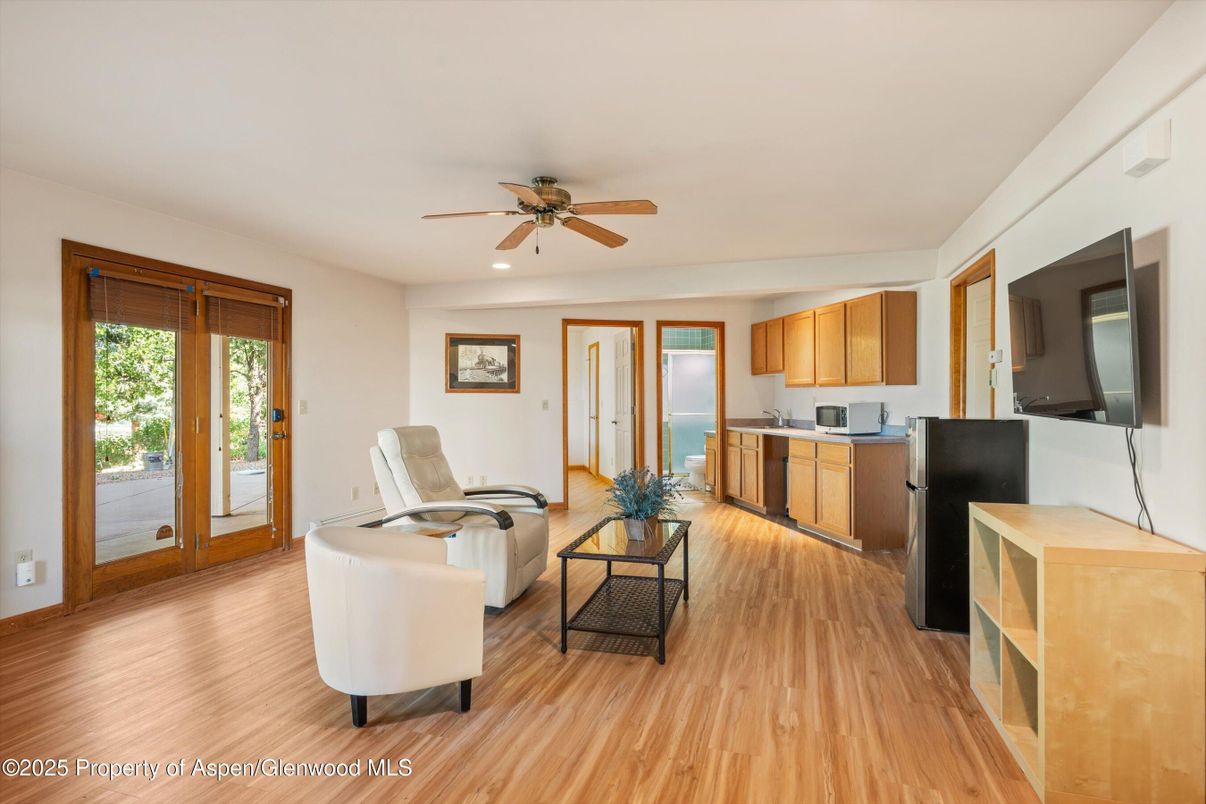 Interior, Kitchen, Living room, Recessed Lighting, Water, Wood Texture Flooring