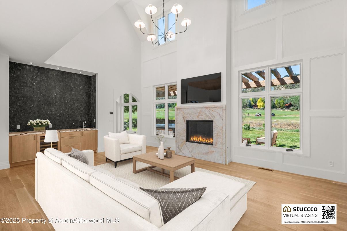 Chandelier, Fireplace, Interior, Living room, Wood Texture Flooring