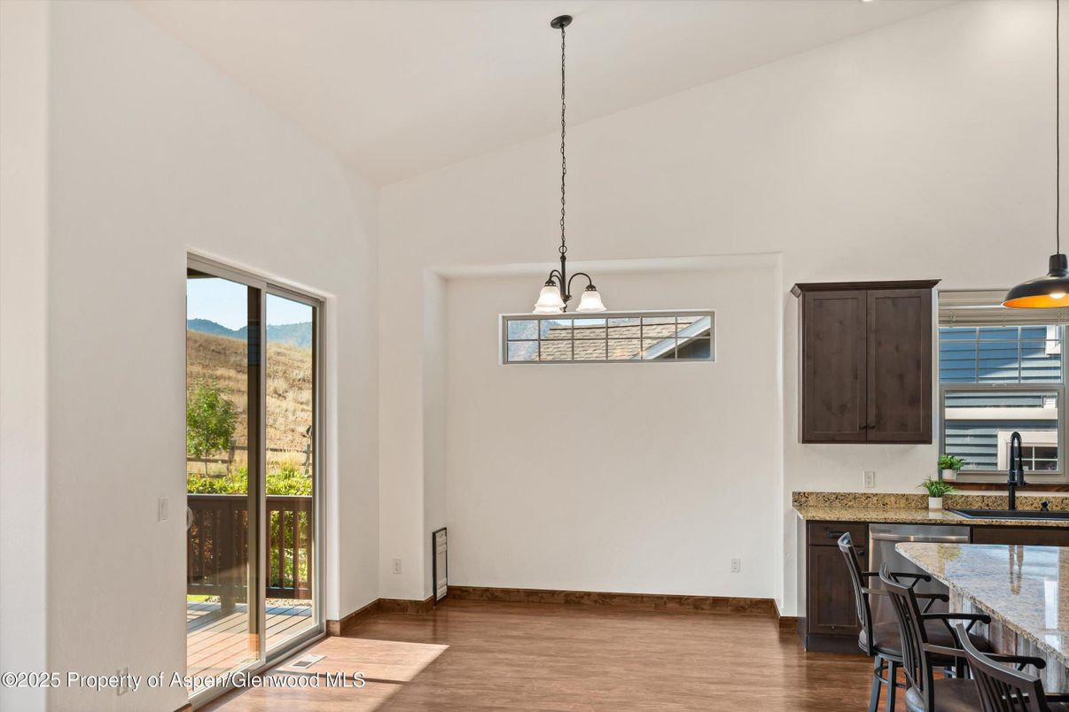 Interior, Kitchen, Pendant Lights, Wood Texture Flooring
