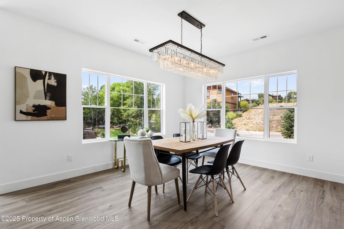 Chandelier, Dining room, Interior, Wood Texture Flooring