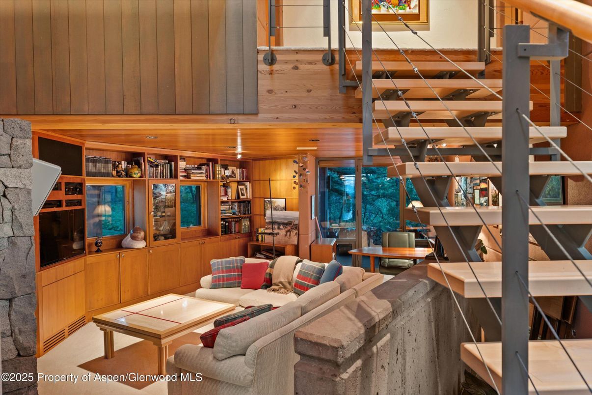 Interior, Living room, Recessed Lighting, Wooden Walls