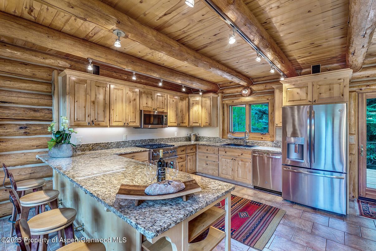 Interior, Kitchen, Stainless Steel Appliances, Wooden Beams, Wooden Ceilings, Wooden Walls