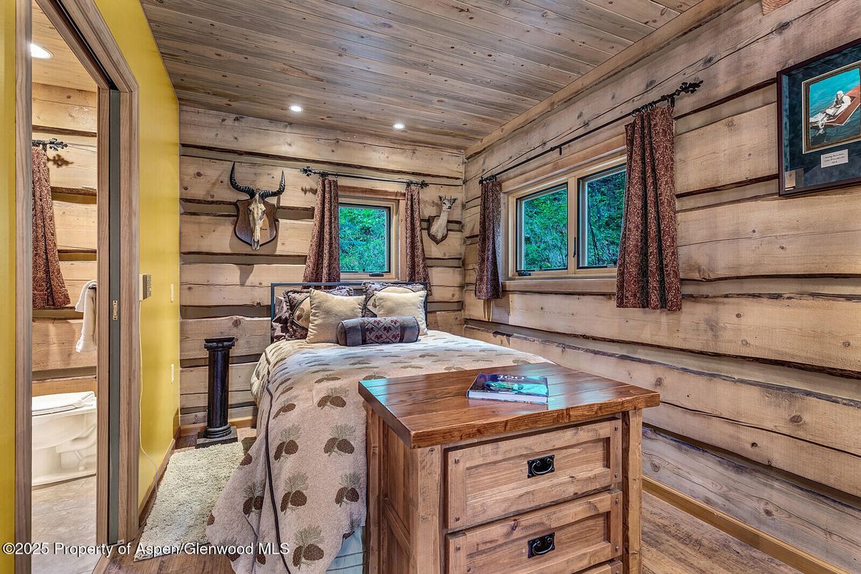 Bedroom, Interior, Recessed Lighting, Wooden Ceilings, Wooden Walls