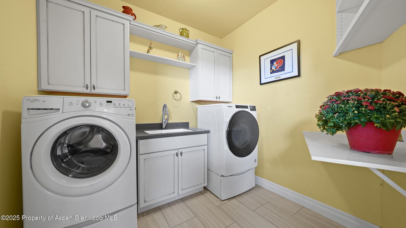 Interior, Washer, Wood Texture Flooring