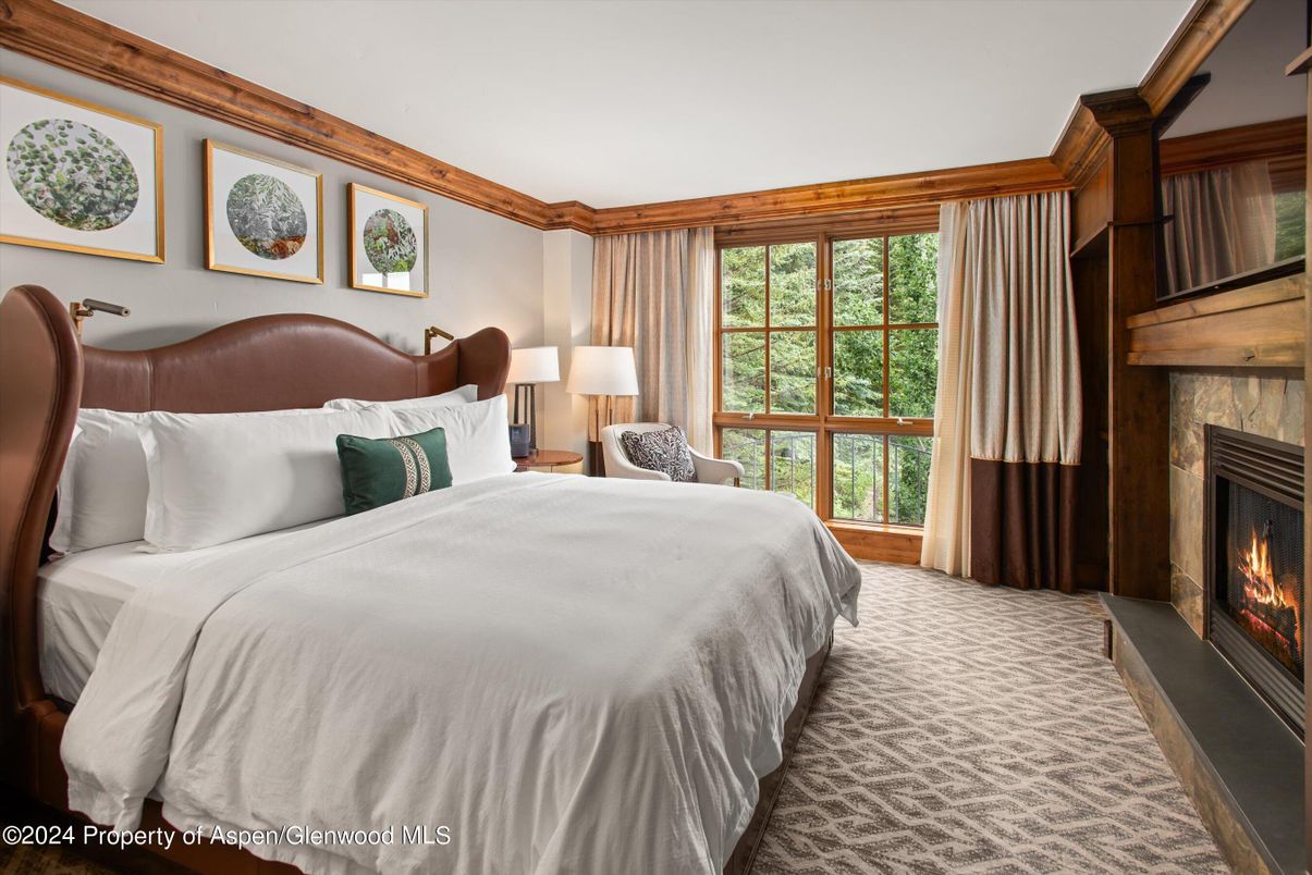 Bedroom, Fireplace, Interior