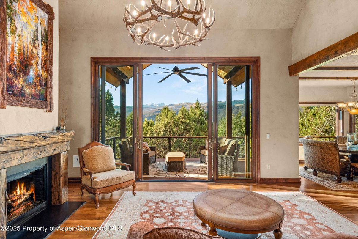 Chandelier, Fireplace, Interior, Wood Texture Flooring