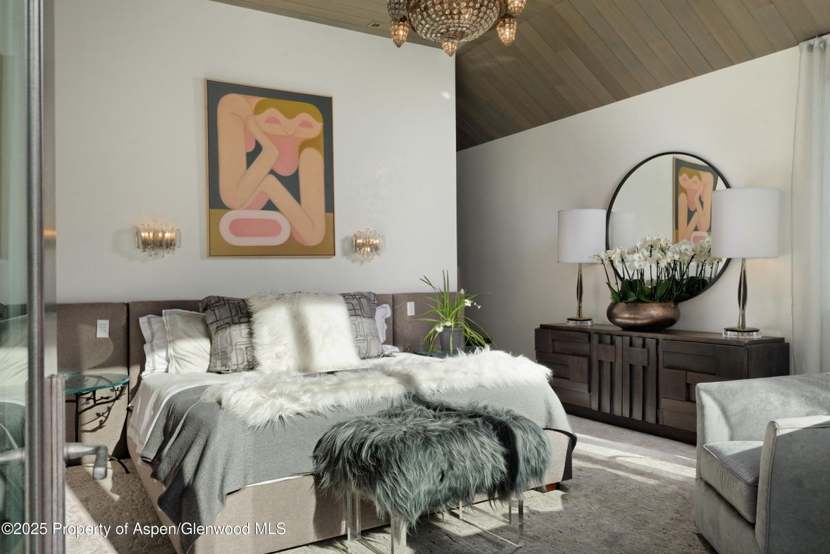 Bedroom, Chandelier, Interior