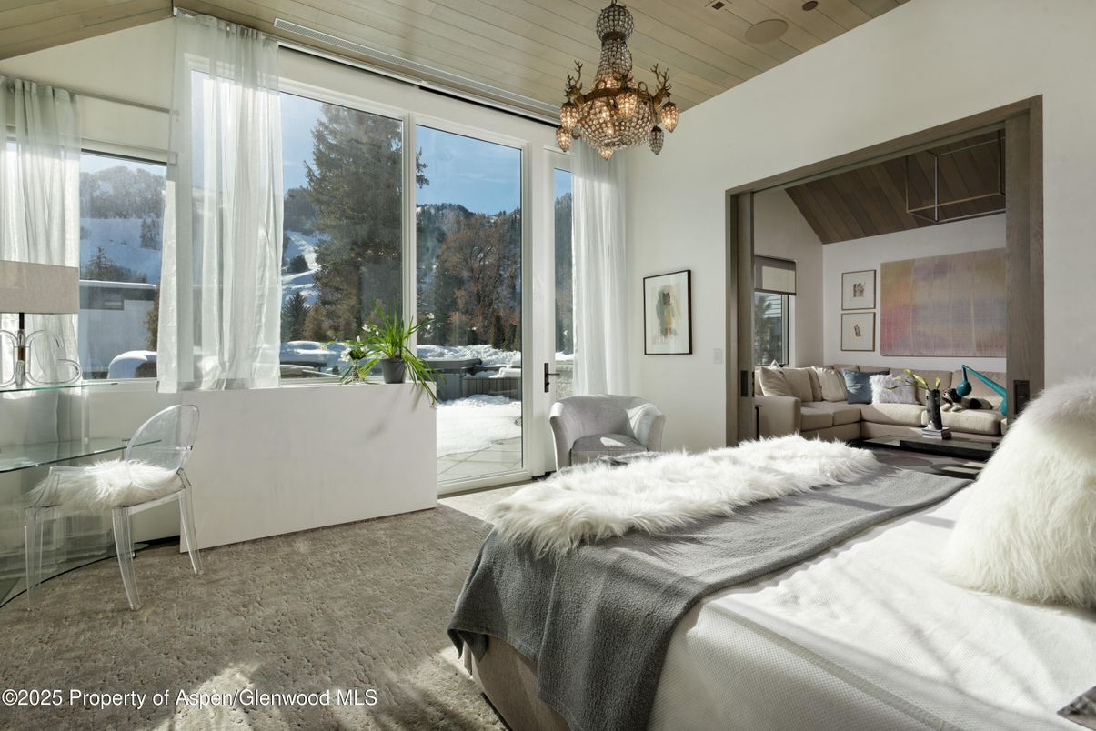 Bedroom, Chandelier, Interior