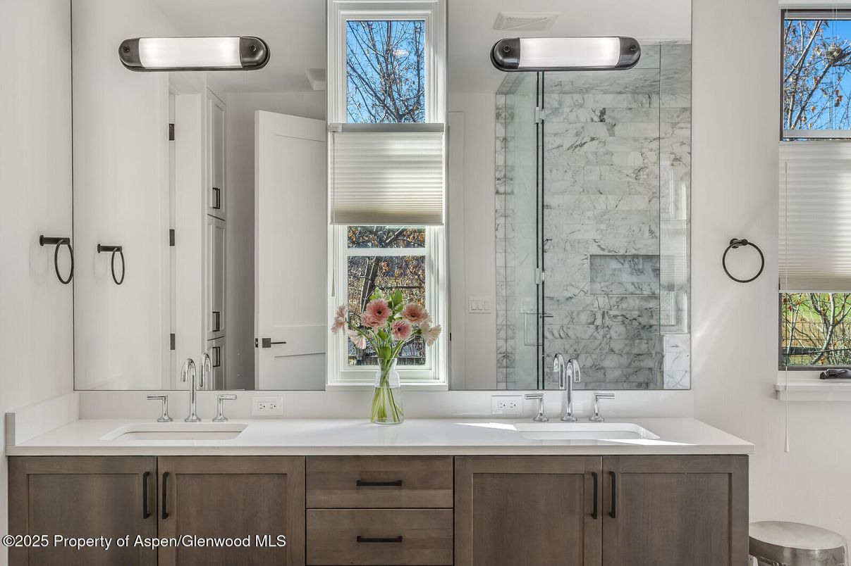 Bathroom, Glass Shower, Interior, Marble Walls