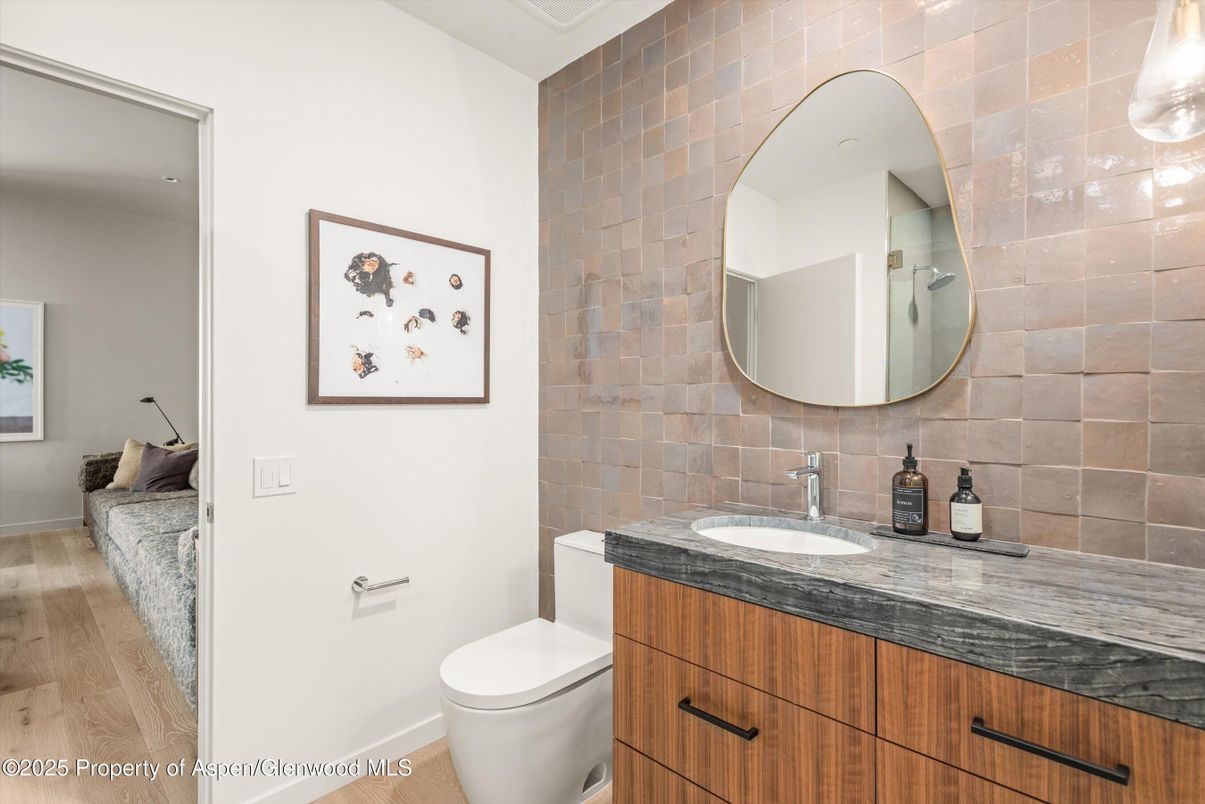 Bathroom, Bedroom, Interior, Stone Walls, Wood Texture Flooring