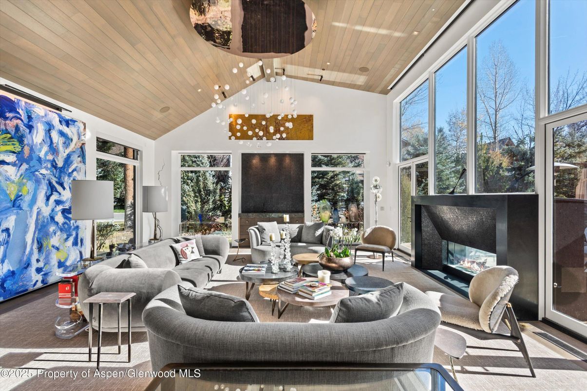 Fireplace, Interior, Living room, Pendant Lights, Wooden Ceilings