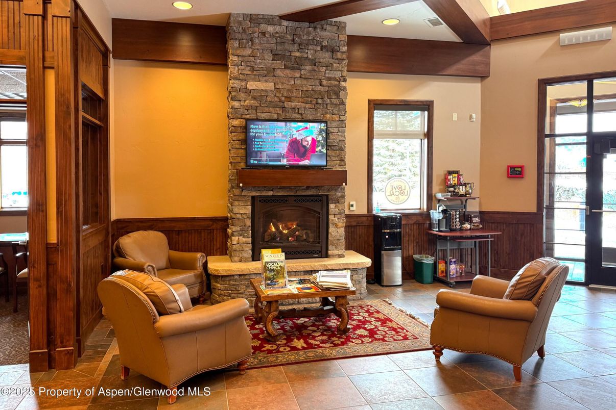Fireplace, Interior, Living room, Recessed Lighting, Stone Walls