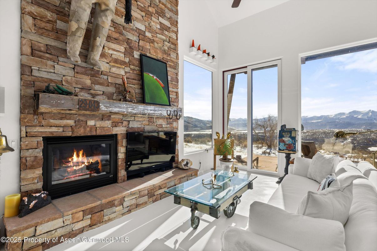 Fireplace, Interior, Living room, Stone Walls