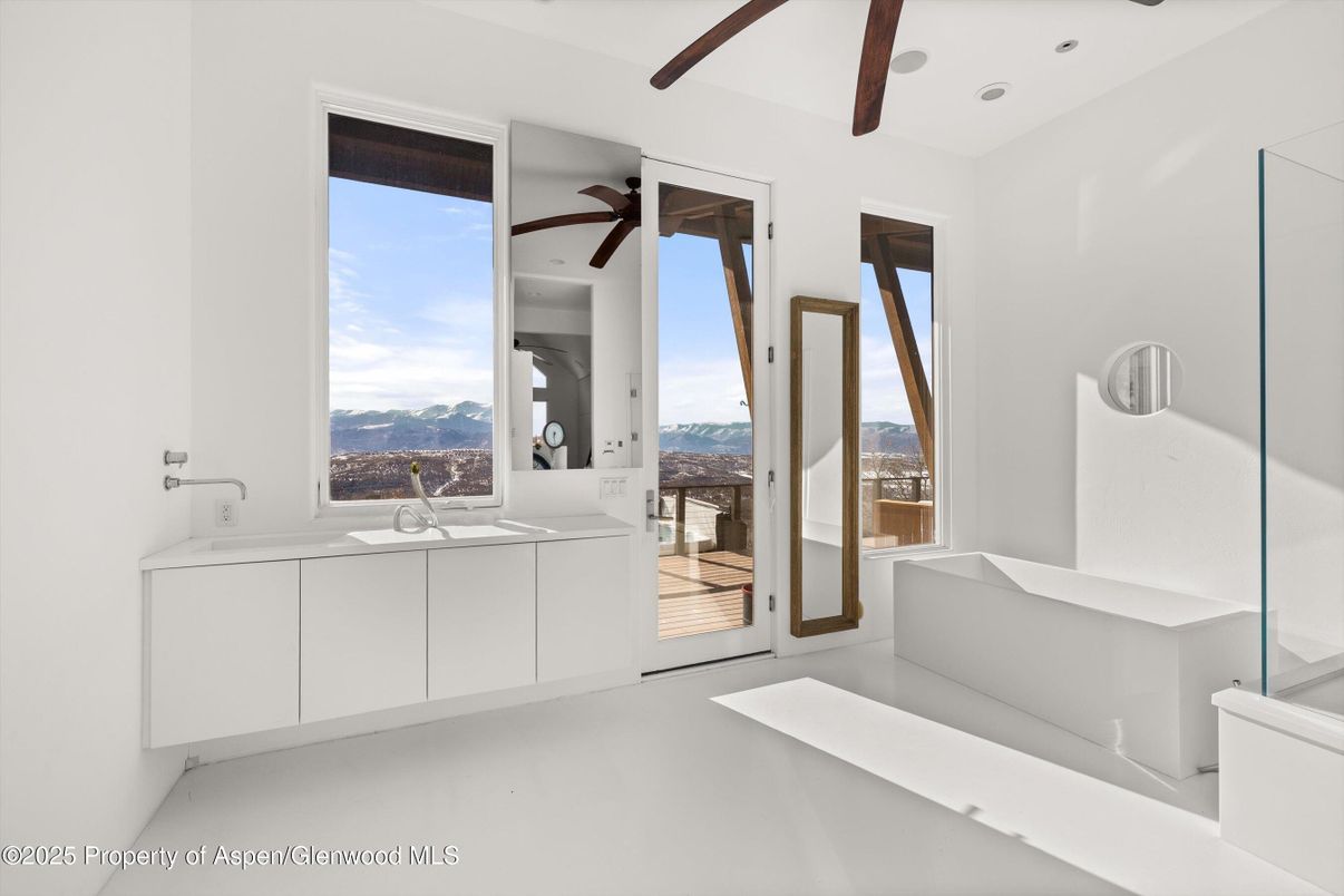 Bathroom, Interior, Recessed Lighting, Water, Wooden Beams