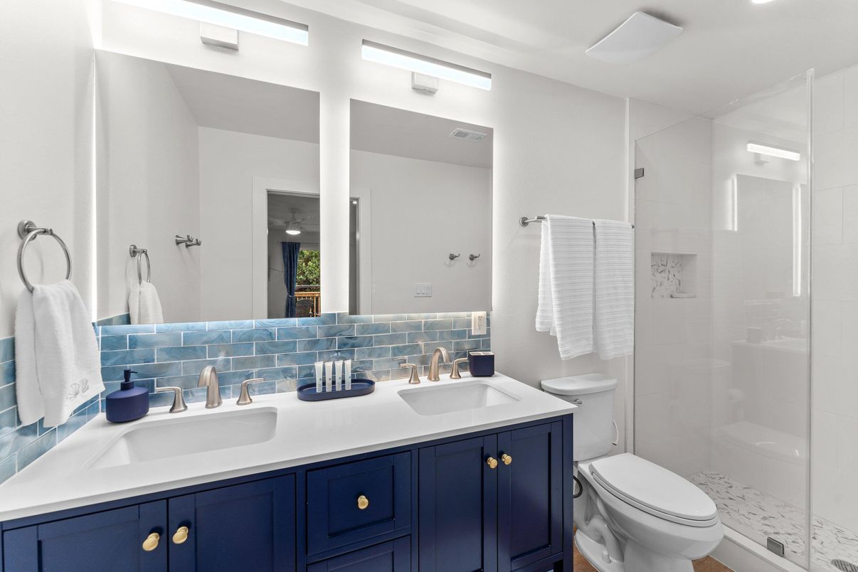 Bathroom, Dual Sink Vanities, Glass Shower, Interior