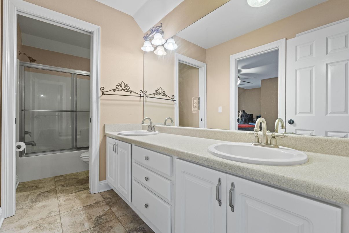 Bathroom, Dual Sink Vanities, Glass Shower, Interior