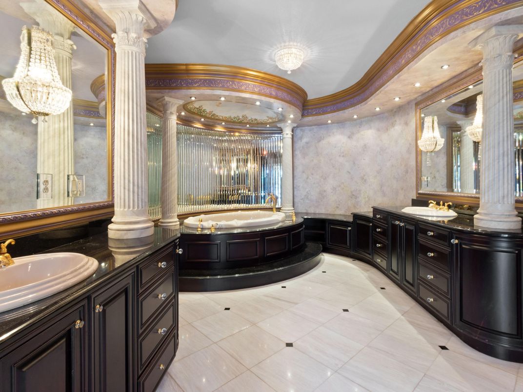 Bathroom, Chandelier, Dual Sink Vanities, Interior, Recessed Lighting