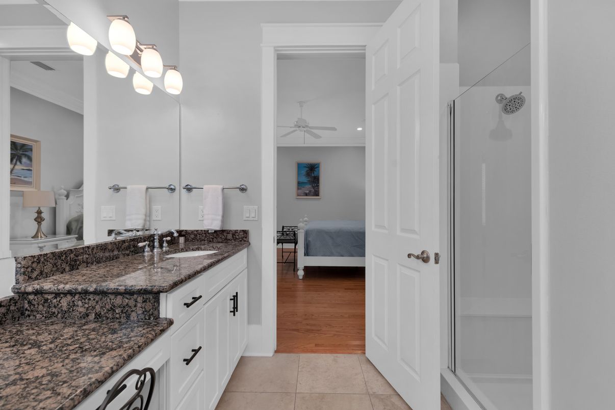 Bathroom, Bedroom, Interior, Recessed Lighting, Wood Texture Flooring
