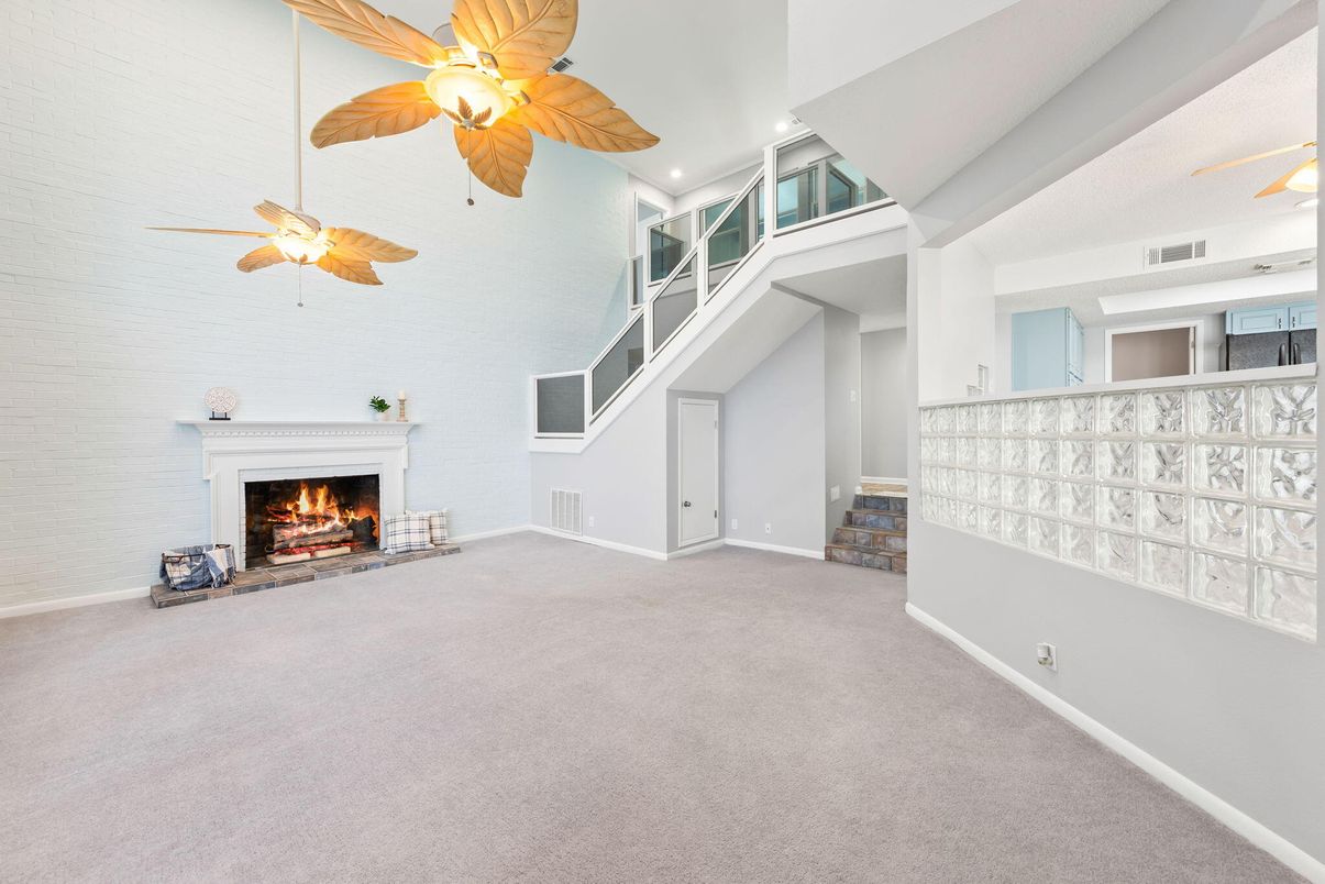 Empty room, Fireplace, Interior, Recessed Lighting