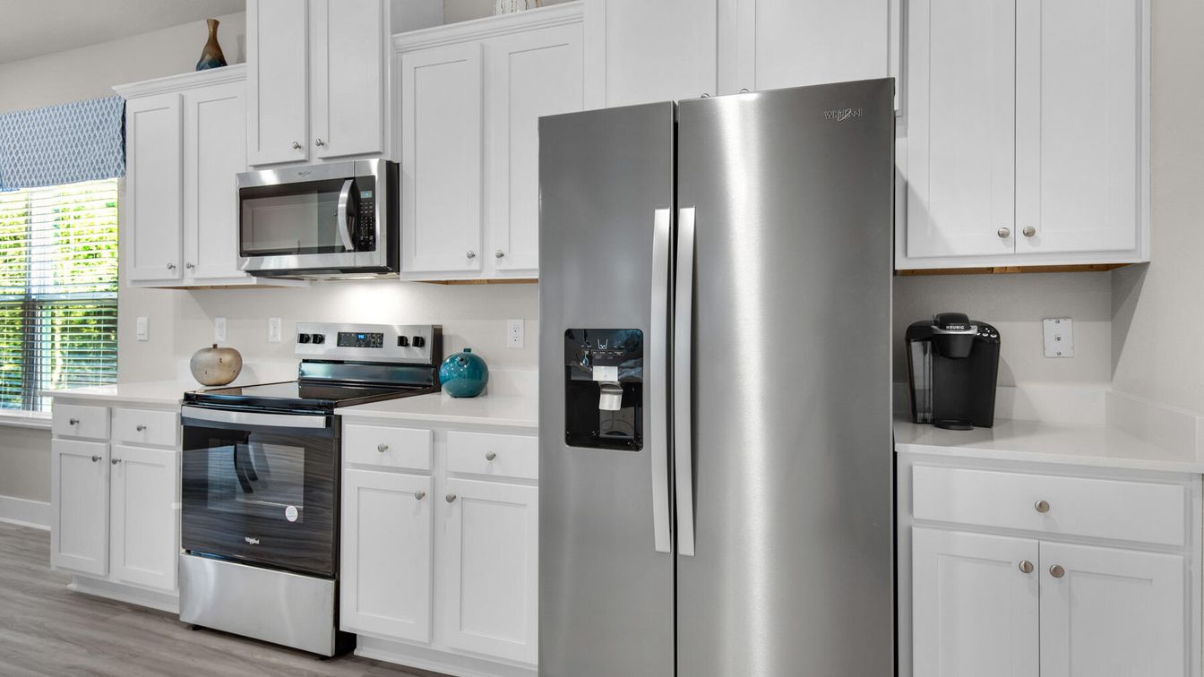 Interior, Kitchen, Stainless Steel Appliances, Wood Texture Flooring