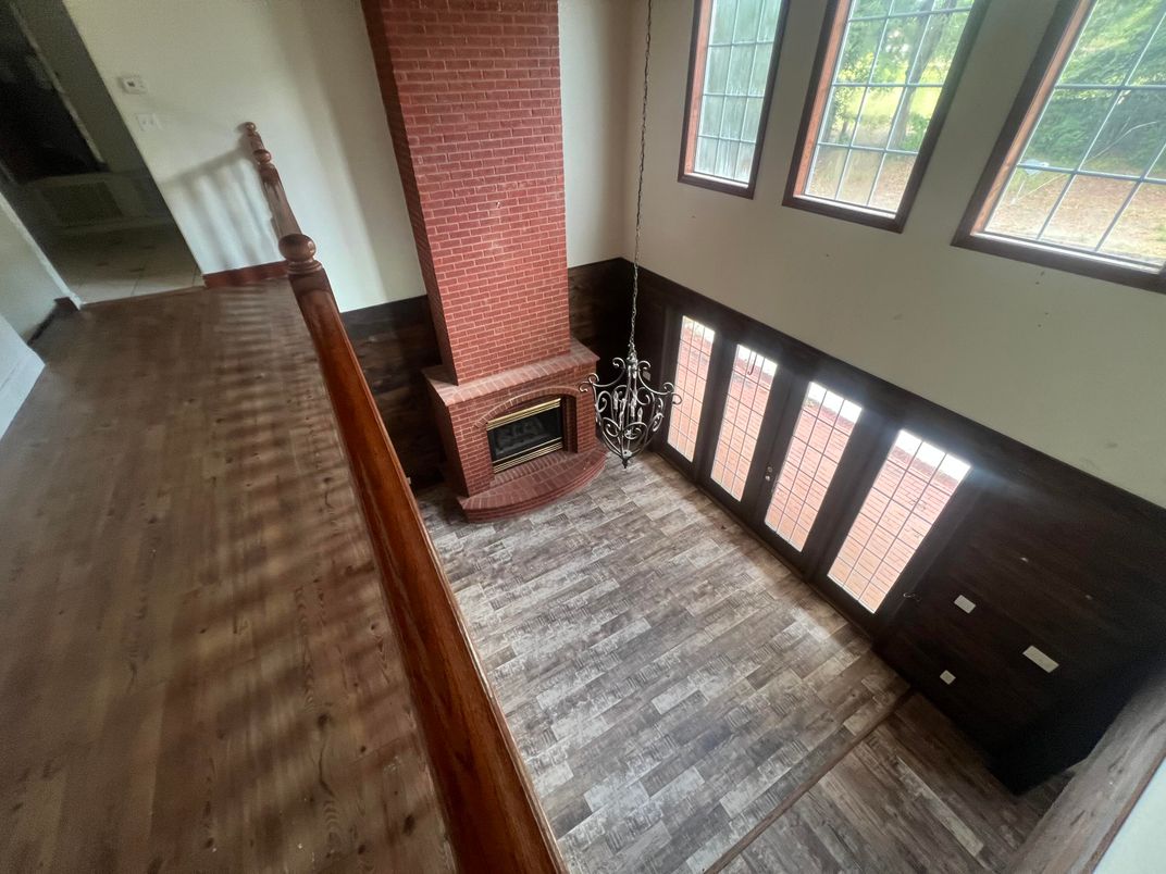 Fireplace, Interior, Stone Walls, Wood Texture Flooring