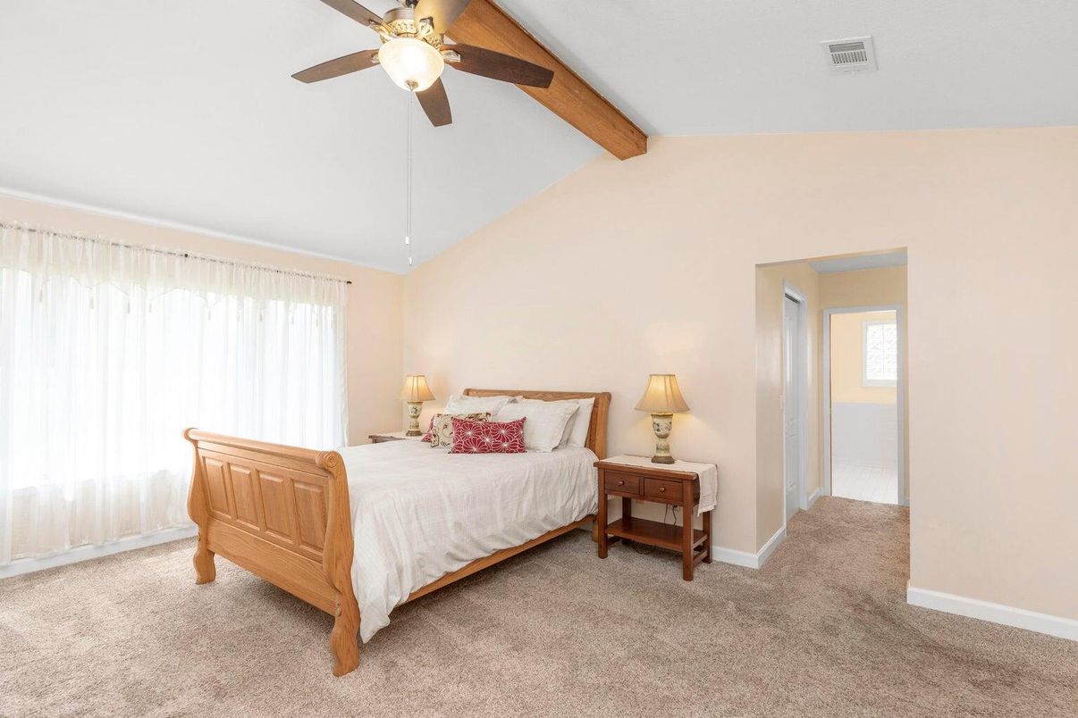 Bedroom, Interior, Wooden Beams