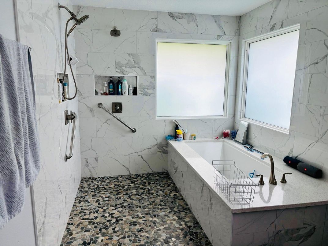 Bathroom, Interior, Marble Walls