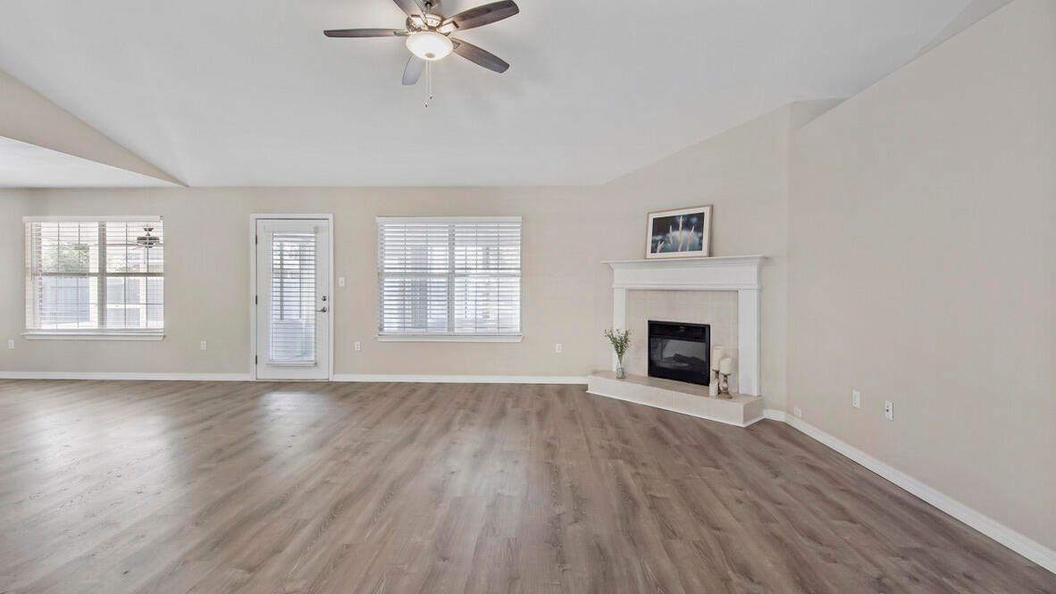 Empty room, Fireplace, Interior, Wood Texture Flooring