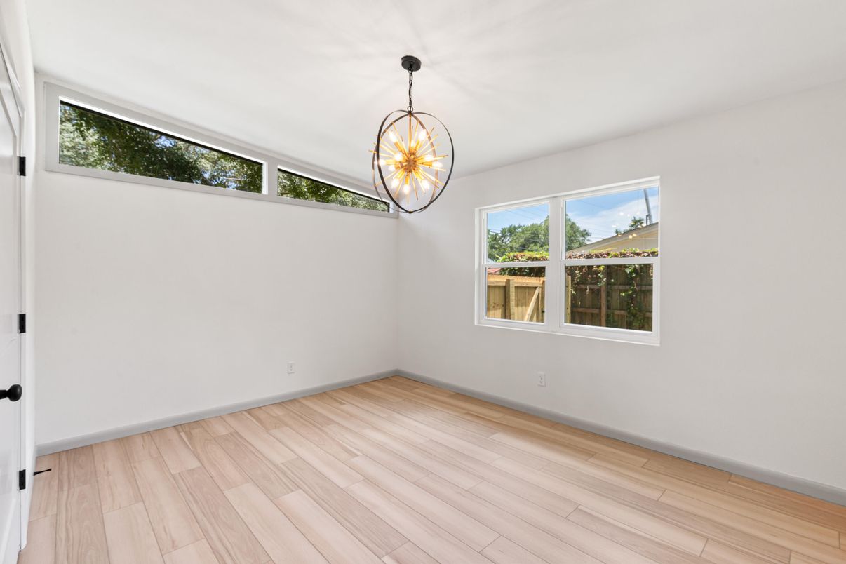 Empty room, Interior, Pendant Lights, Wood Texture Flooring