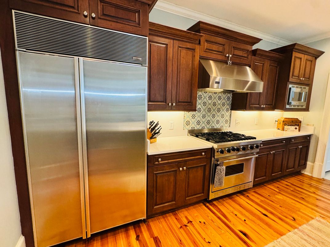 Interior, Kitchen, Stainless Steel Appliances, Wood Texture Flooring