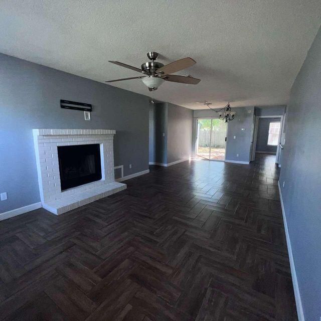 Empty room, Fireplace, Interior, Wood Texture Flooring