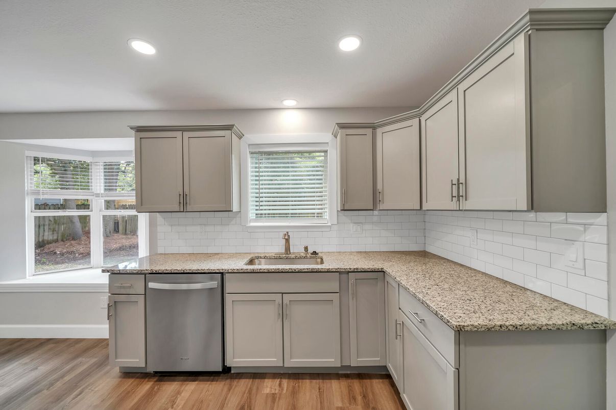 Interior, Kitchen, Recessed Lighting, Wood Texture Flooring