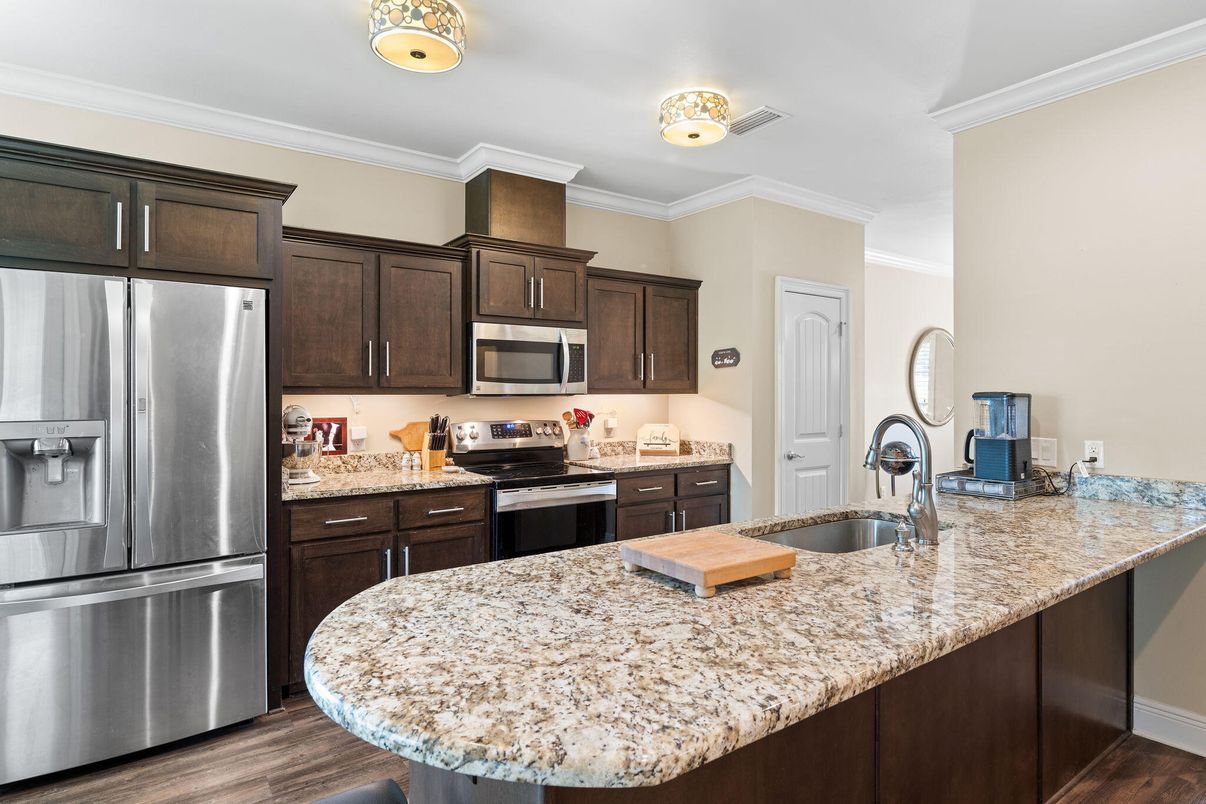 Interior, Kitchen, Stainless Steel Appliances, Wood Texture Flooring