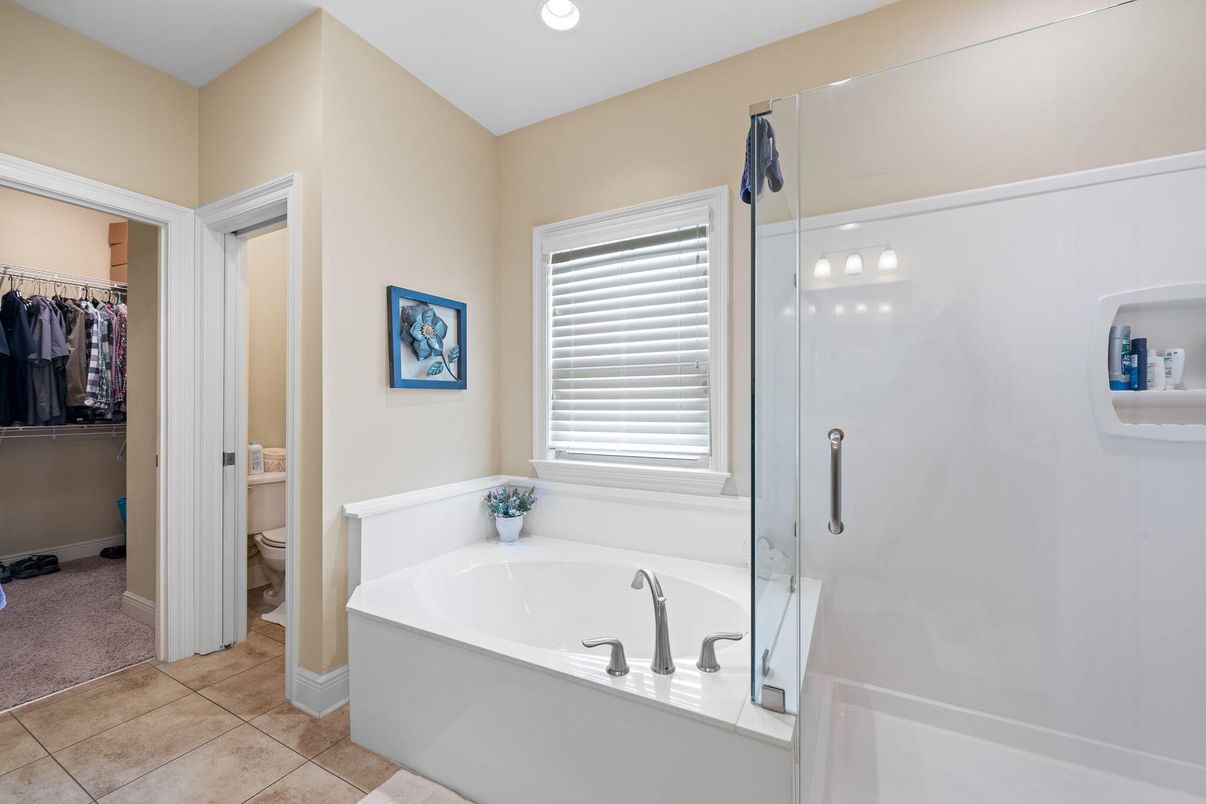 Bathroom, Glass Shower, Interior, Recessed Lighting, Walk-in Closets