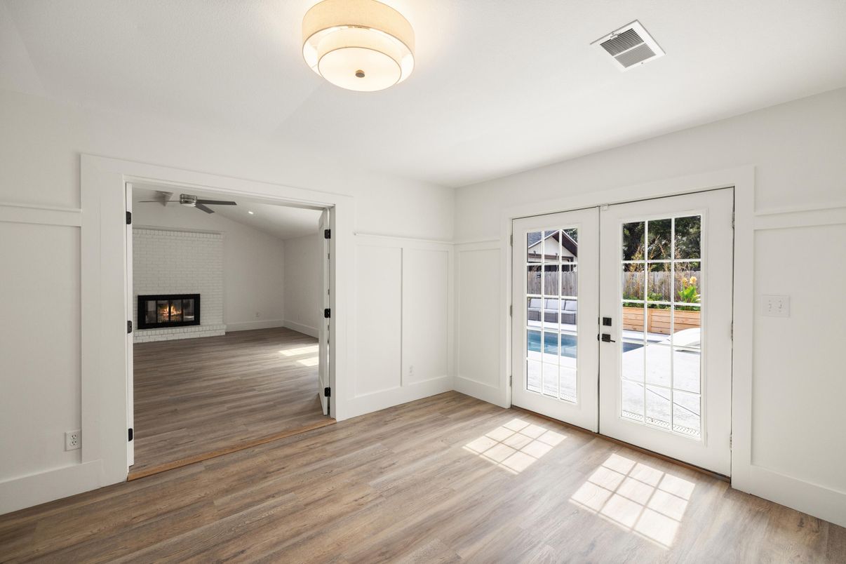 Empty room, Fireplace, Interior, Wood Texture Flooring