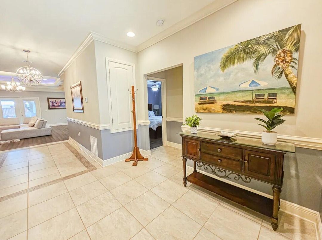 Bathroom, Chandelier, Interior, Recessed Lighting
