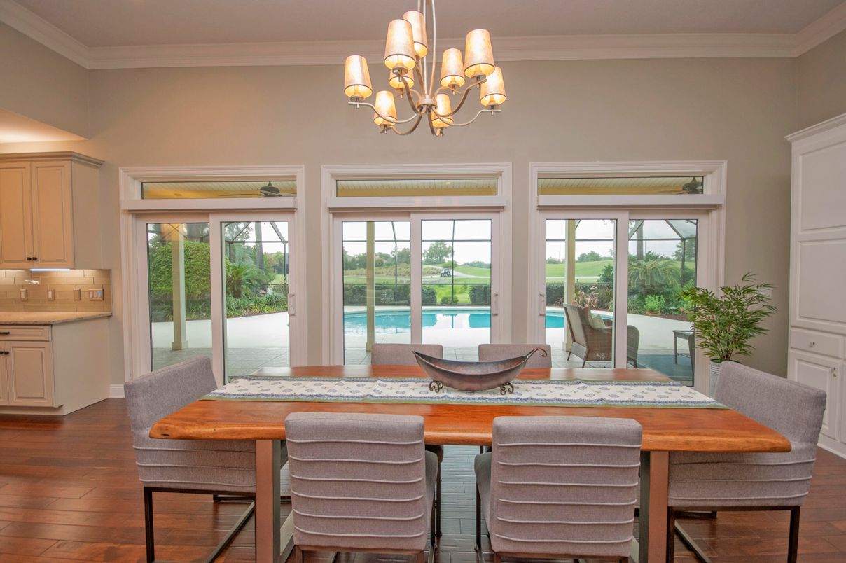 Chandelier, Dining room, Interior, Wood Texture Flooring