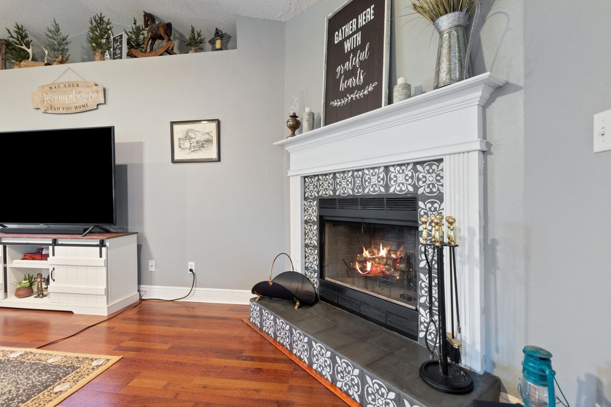 Fireplace, Interior, Wood Texture Flooring
