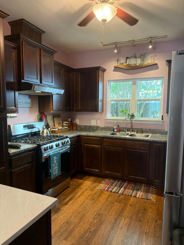 Interior, Kitchen, Wood Texture Flooring